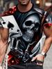 2026 New Men's Punk Style T-Shirt Skeleton 3D Pattern Printing Cool Fashion Graphic Streetwear Summer Oversize Men's Clothing