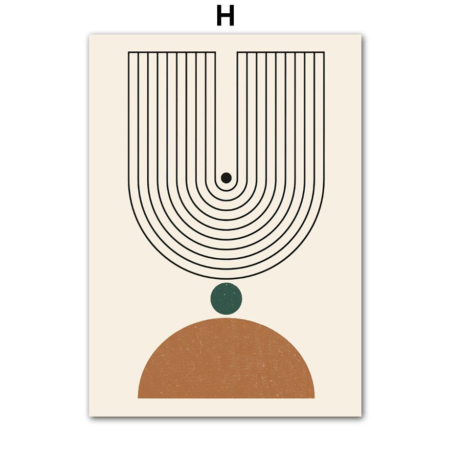 Boho Geometric Shapes Leaf Sun Posters And Prints Canvas Painting Nordic Abstract Wall Art Pictures Living Room Home Decor