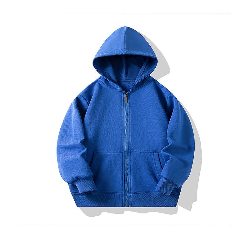 Children's 350g Zipper Patch Pocket Sweatshirt for Spring/Autumn with Logo Print and Embroidery