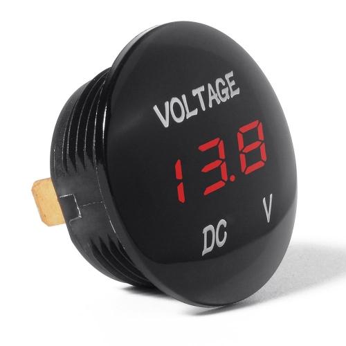 DC 12V LED Digitalanzeige Rundes Voltmeter DC Digitales Auto-Spannungsmessgerät Volt-Detektor Tester Monitor Panel 5 Farben verfügbar