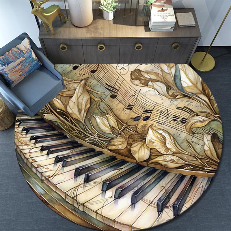 Tappeto Rotondo con Stampa Cartoon, Tappeto per Soggiorno Camera da Letto Divano Sala Giochi Decorazione, Tappetino Antiscivolo
