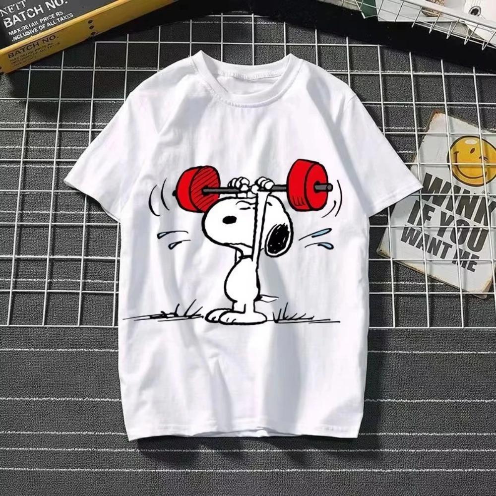 

2025 New Snoopy Printing T-shirt Animation Cartoon Men and Women with The Same Loose Cute Pure Cotton Top S
