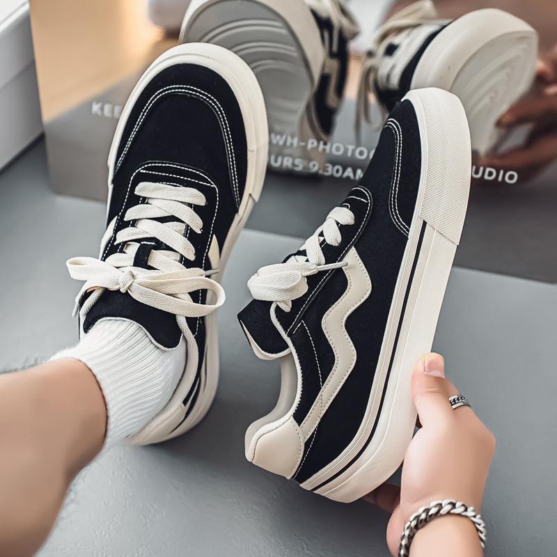 New upturned bottom low-top canvas shoes men's sports and leisure niche men's shoes breathable board shoes men's HTA-6