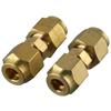 2 Pcs 1/4" Air-Conditioning Copper Pipe Butt Joint Extension Copper Pipe Joint Copper Pipe Quick Joint  Middle Flared Joint