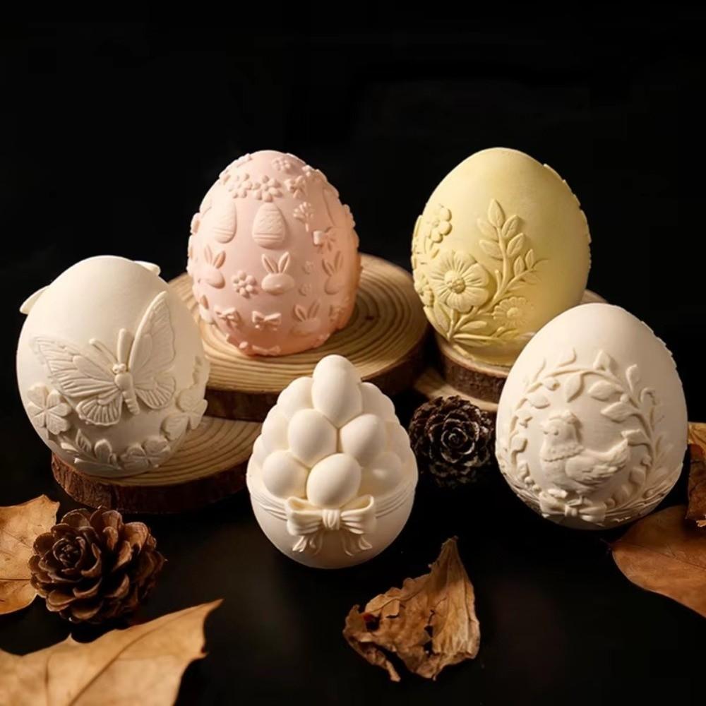 Embossed Easter Egg Mold Egg Shaped Silicone Mold DIY Plaster Mold  Easter