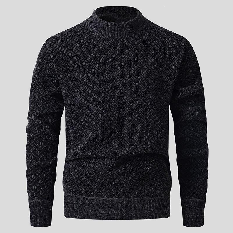 Men S Casual Half Turtleneck Fleece Thick Knit Sweater