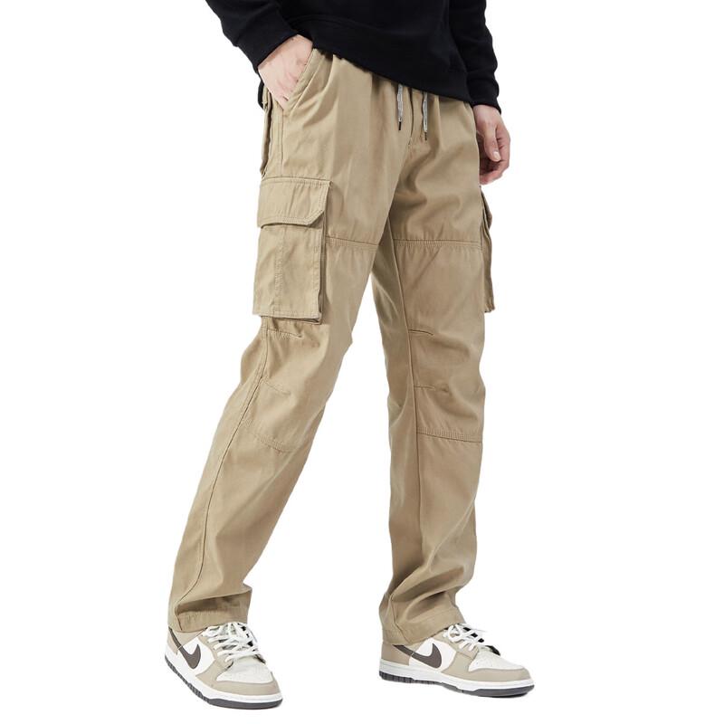 OVERPROTECTIONit Men's Embroidered Loose Straight-Leg Cotton Cargo Pants