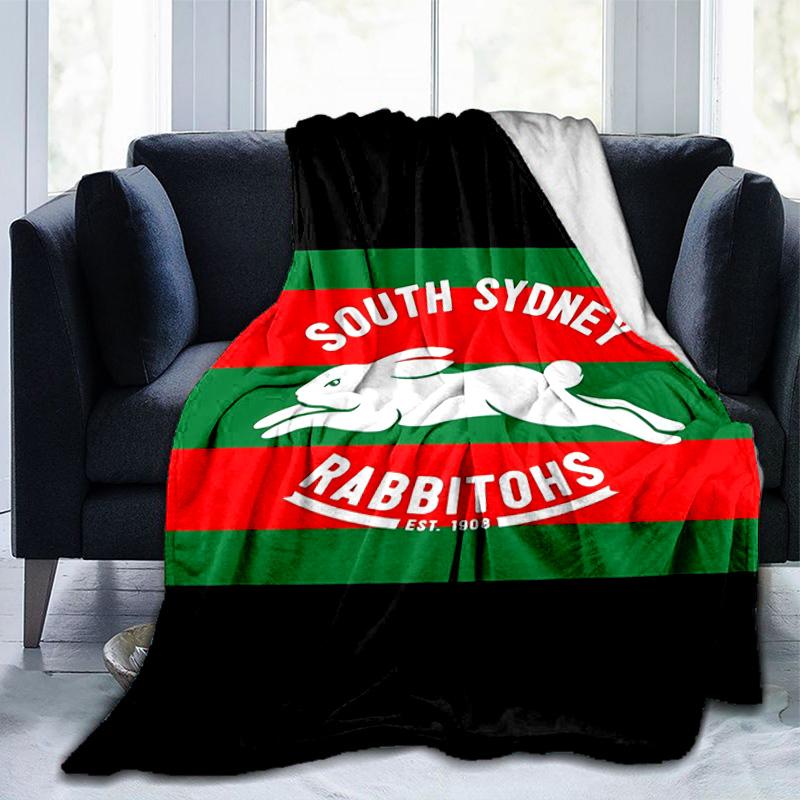 Coperta con Design del Logo dei Rabbit NRL Adatta per Divani, Letti, Uffici e Campeggio - Regalo Perfetto per Halloween Natale