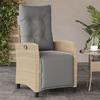 VidaXL Reclining Garden Chair and Footrest Mixed Beige Rattan 365237