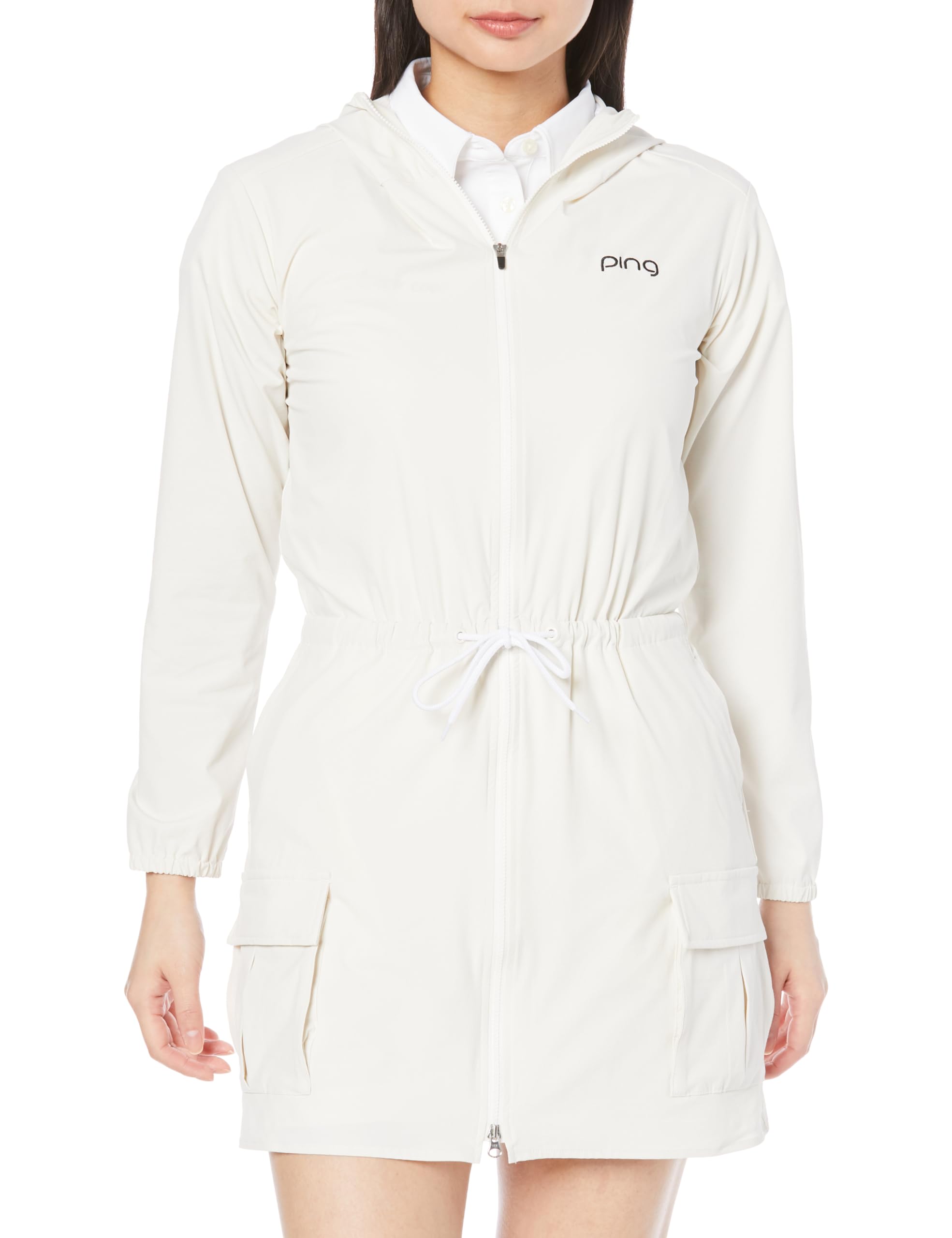 

[Pin Apparel] Women s Long Sleeve Full Zip Dress (2-Way Stretch, UV Protection) Golf 622-4124202 030White S