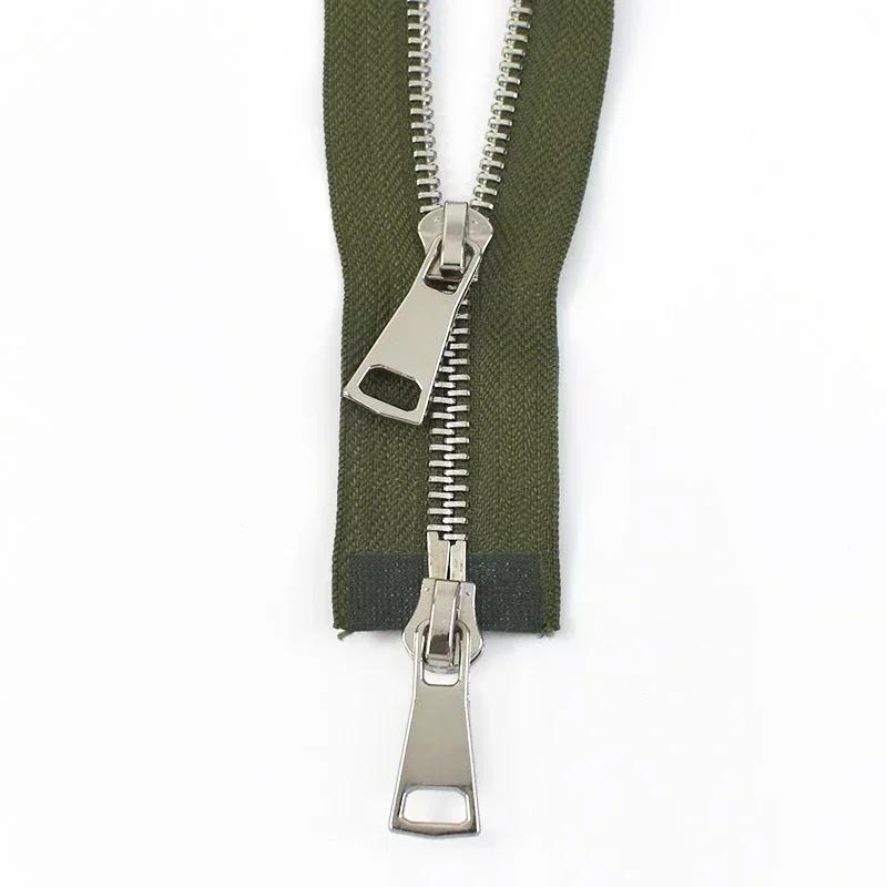 1-5 Stück 5# Metallreißverschlüsse 70/90/120cm Zweischieber Offener Reißverschluss für Daunenjacke Auto-Lock Reißverschluss Nähzubehör für Bekleidung