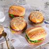 Simulation Beef Burger Model Soft PU Fake Bread Artificial Hamburger  Photography Prop