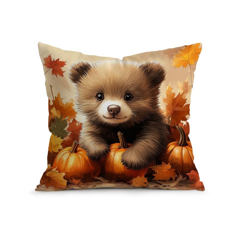 Home Decor Cute Autumn Animals Pillow Covers for Home Pattern Cushion Cover Suitable for Sofa Bedroom Car Pillow Cover