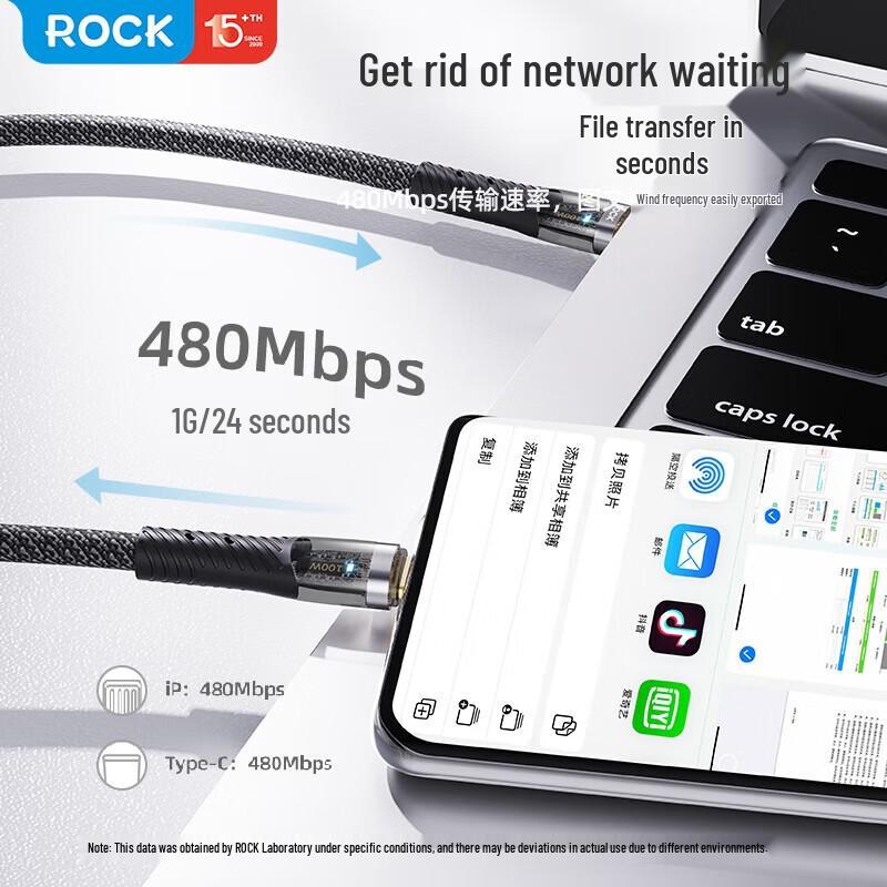 ROCK Z21 100W Type-C to Type-C Transparent Fast Charging Cable