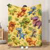 1pc Flannel Blanket Adorable Cartoon Dinosaurs This Shawl/Blanket/Nap Blanket/Sofa Blanket Is Soft Comfortable And Warm Suitable F