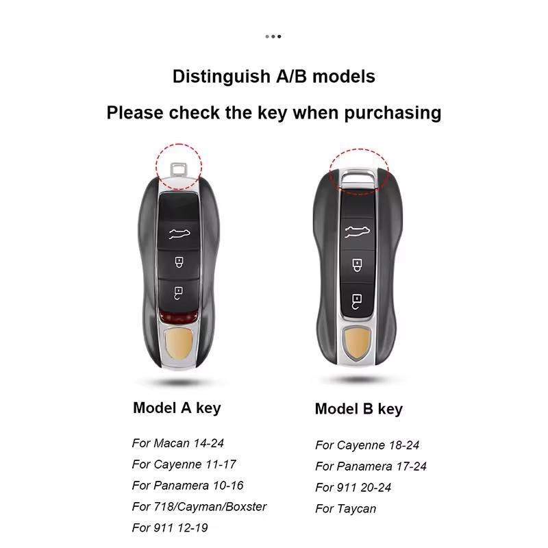 Car Key Case For Porsche Macan Porsche Panamera Cayenne 918 Spyder Carrera 911 991 Remote Key Cover Replace Protect Fob