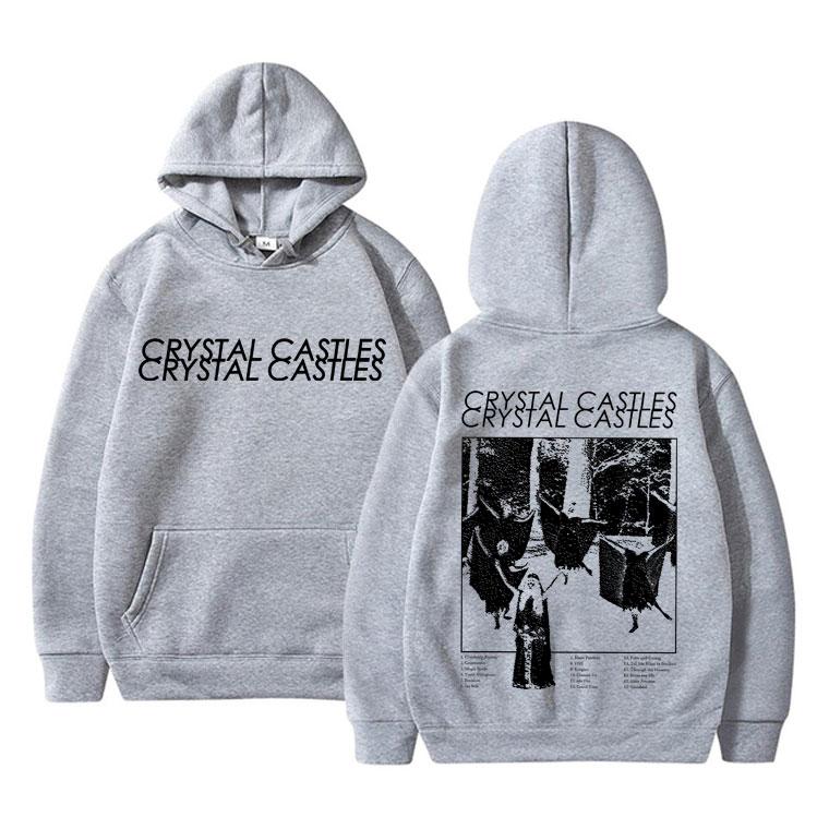 Vintage Crystal Castles Band Hoodie Herren Damen Gothic Punk Rock Kapuzenpullover Herrenmode Locker Übergroß Pullover Hoodies