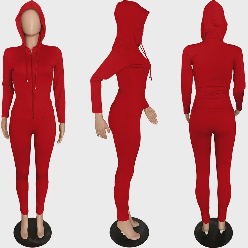 Cardigan subțire cu glugă pentru femei toamnă 2021 și costum sport casual - Stil european și american