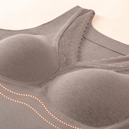Women Thermal Tank Top Lace V Neck Fleece Lined Base Layer Thick Sleeveless Padded Undershirts Warm Camis Underwear Top for Cold Weather