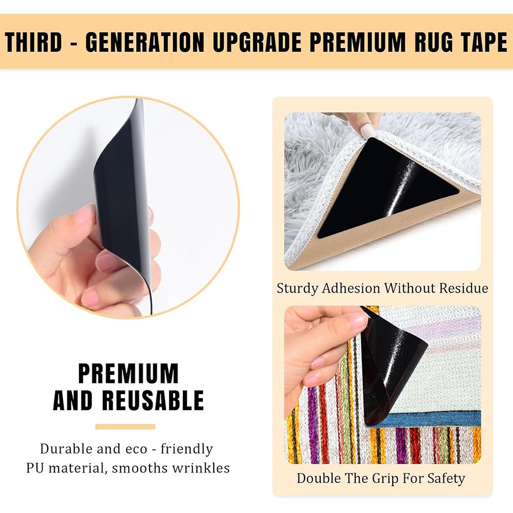 

12PCs Rug Tape Reusable and Washable Non-Slip Rug Tape Keep Rugs Flat Adhesive Rug Stickers for Hardwood Floors and Tiles China Mainland