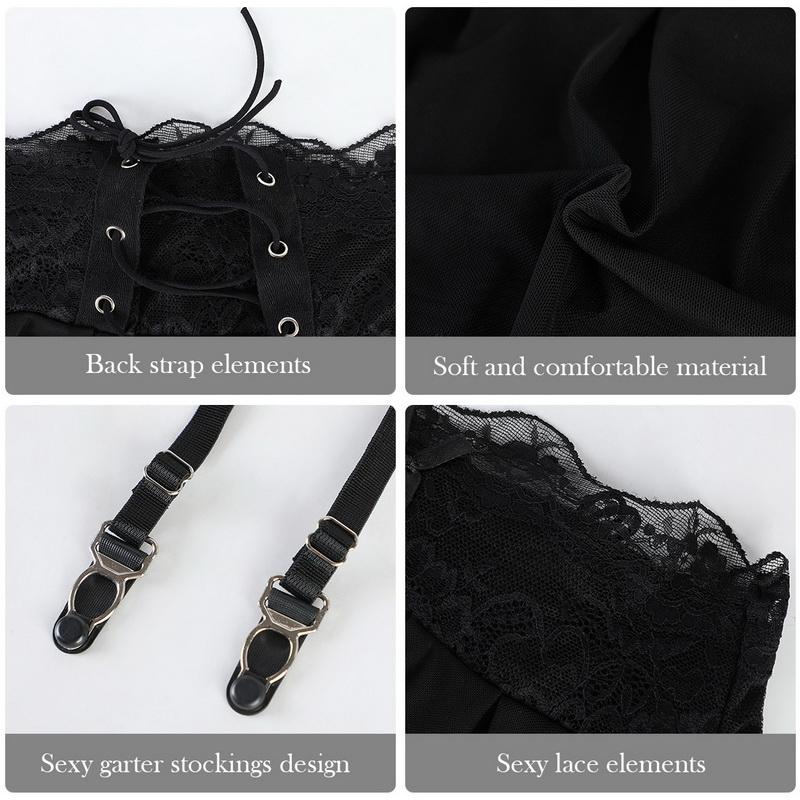 Sexy Lace Bandage Garter Suspender Belt Women Plus Size Mesh Transparent Lingerie Collocation Hose Garter For Stockings