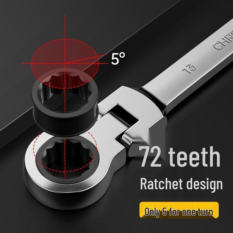 Sada oboustranných reverzibilních rychloupínacích ráčnových klíčů: Nastavitelný, Otevřený konec, Torx, Nástroj pro opravu automobilů.