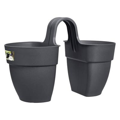 Flower Pot/Window Box Vibia Campana Flower Twin - Outdoor Balcony - L 38.4 X W 20.5 X H 26.5 Cm - Anthracite