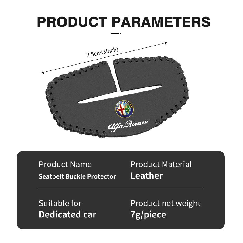 For Alfa Romeo Car Seatbelt Buckle Cover Protector Cover Anti-scratch Cover GT Stelvio F1 Brera Volante Tonale Gloria Disco def789