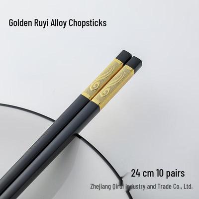 ZISIZ Golden Ruyi Alloy Chopsticks