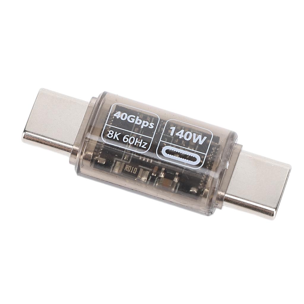 Type C Male to Male Adapter 40Gbps USB4.0 8k At 60Hz 140W Fast Charging Digital Display Type C to