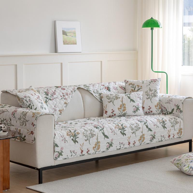 

Twill Cotton Sofa Cushion Non-Slip Printed Fabric 100% Cotton Universal Cover Four Seasons Soft Comfortable 70*70