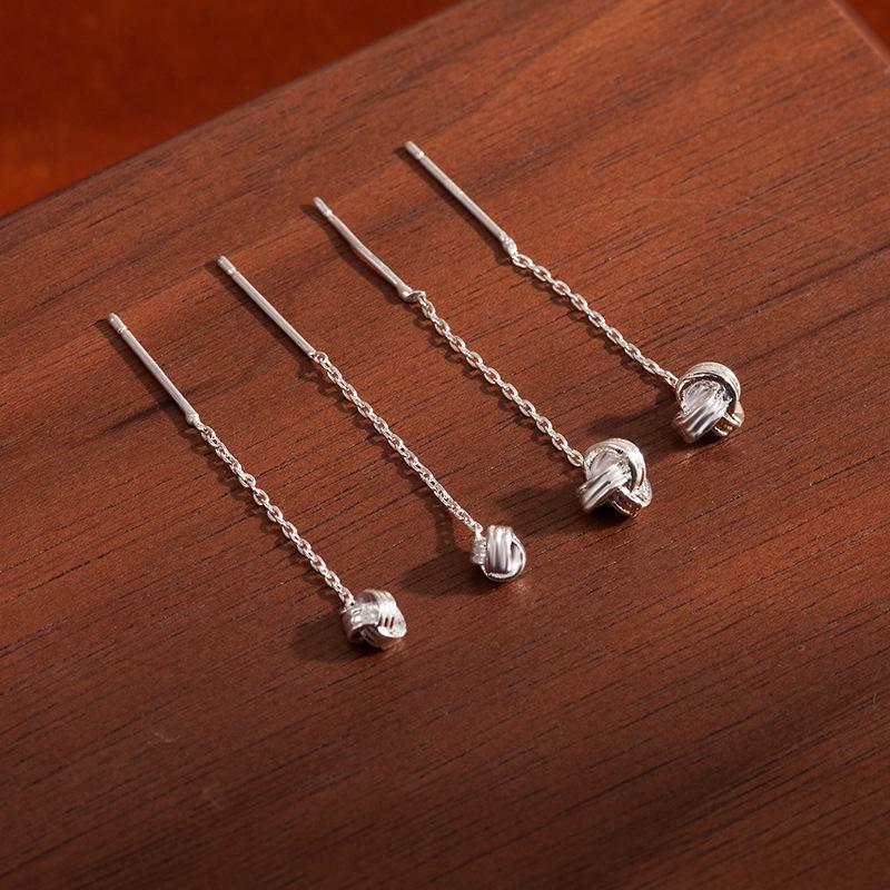 Long Ruyi Knot Fringed Ear Line Light Luxury Temperament High-End Earrings Atmosphere Daily Versatile Ear Hole Earrings Women