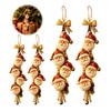 Santa Claus Decorations for Home Wooden Hanging Ornament, 2D Flat Pattern Sign with Jute Vintage Holiday Decor Rope And Bell, Door Hanger Front Door,