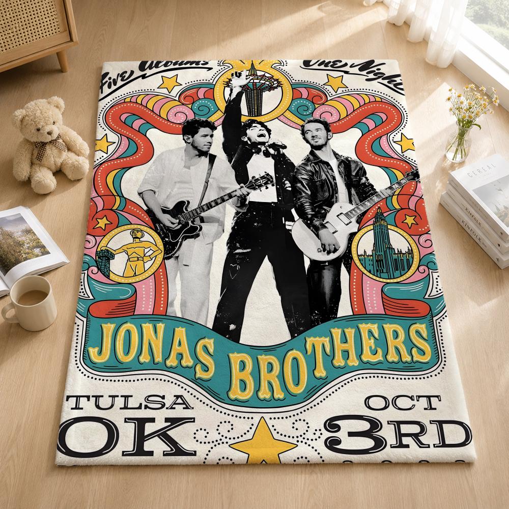 Music J-JonasBrothers Throw Blankets Soft Warm Flannel Blanket Bedding for Bed Living room Home Sofa