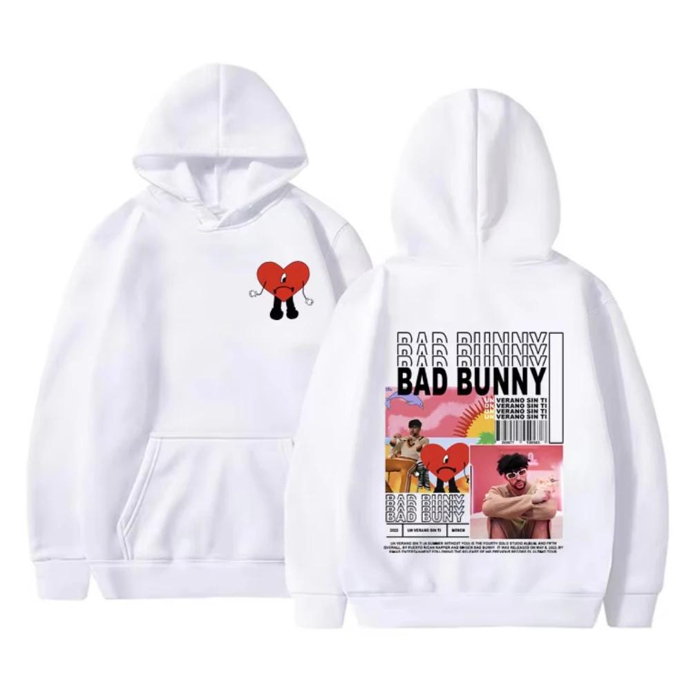 Rapper Bad Bunny Un Verano Sin Ti Music Album Hoodies Men Woman Vintage Hoodie Hooded Sweatshirt Hip Hop Rap Male Streetwear Y2k