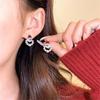 Enamel Santa Claus Min Stud Earrings Female Fashion Sweet Red White Color Geometry Ear Wedding Jewelry Romantic Gift
