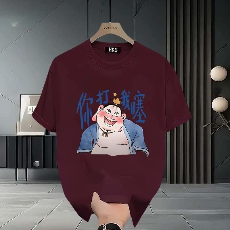 2025 summer pure cotton T-shirts for Women cute cartoon print casual t shirt Female Harajuku Oversized Short Sleeve white y2k Tops hip hop Streetwear