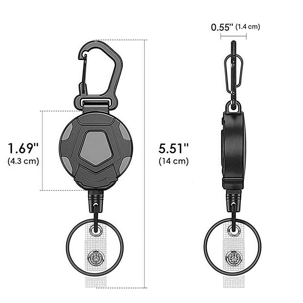 Custom Name Anti-theft EDC Keychain Stainless Retractable Outdoor Camping Rope Keyring Carabiner Lanyard Key Chain Ring Gift