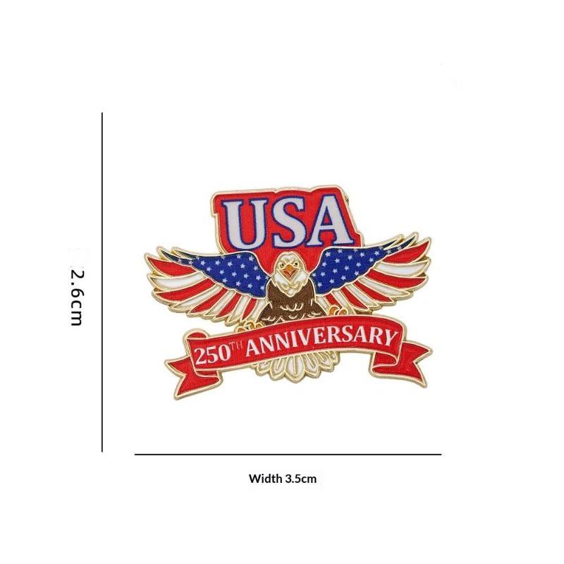 USA 250th Anniversary Enamel Lapel Pins 1/5PCS Patriotic Eagle Design Brooch Ideal Gift for Veterans Patriotism Activities