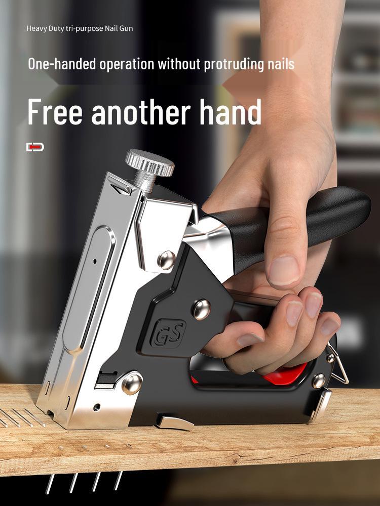 U-Shaped Manual Nail & Stapling Gun for Bookbinding and Woodworking