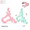 Bite Bites 1Pc Silicone Teether Christmas Gifts Tree Snowflake Pacifier Chain Making Food Grade Silicone Sika Deer Baby Teether