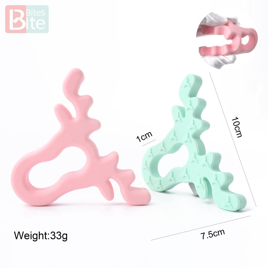 Bite Bites 1Pc Silicone Teether Christmas Gifts Tree Snowflake Pacifier Chain Making Food Grade Silicone Sika Deer Baby Teether