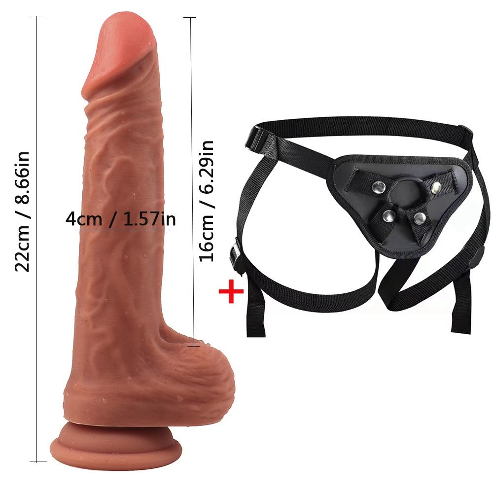RUNYU Strap-on realistische Penis-Dildo-Hose, Anal-Sex-Spielzeug für Frauen, Lesben, Männer, Schwule, Strap-on-Silikon-Dildos, Spiele