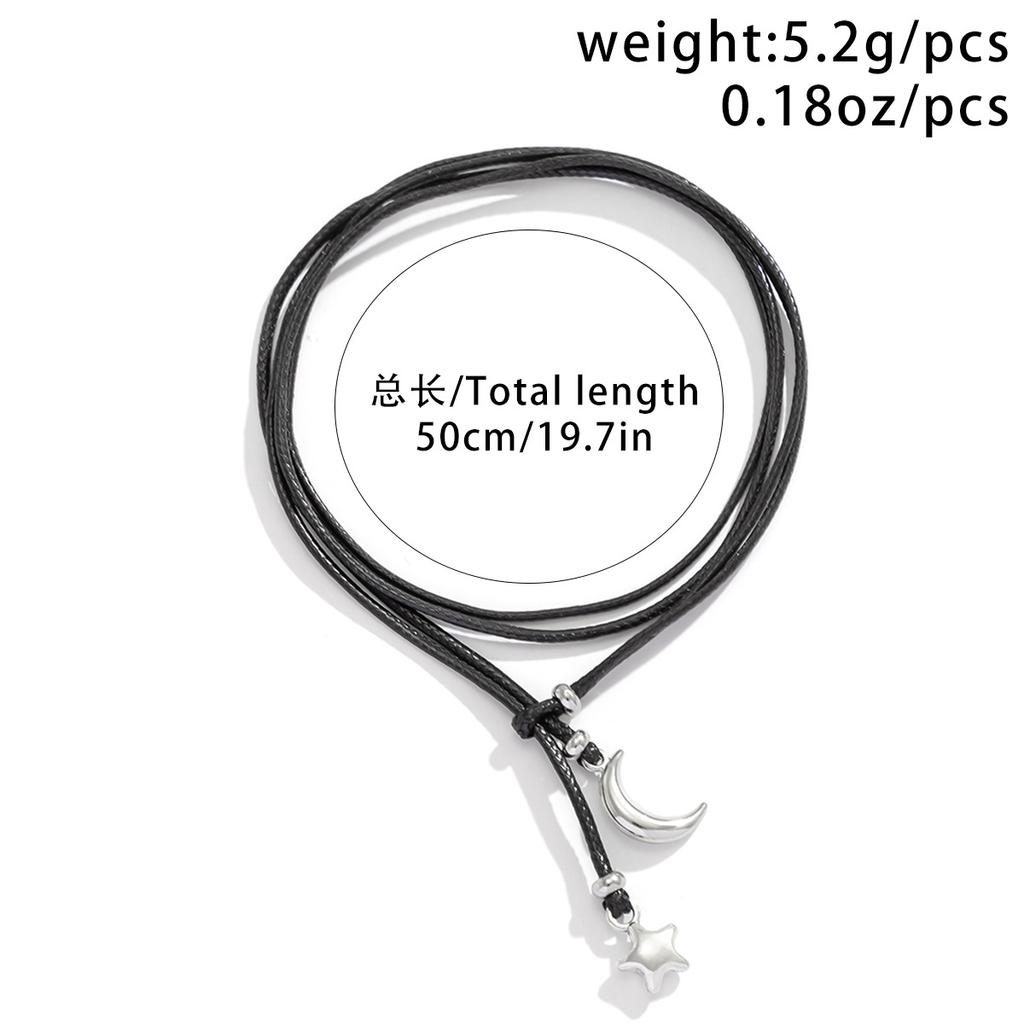 Personalized Pull Rope Wax Thread Multi-Layer Foot Decoration, Creative Niche Star And Moon Peach Heart Pendant Anklet