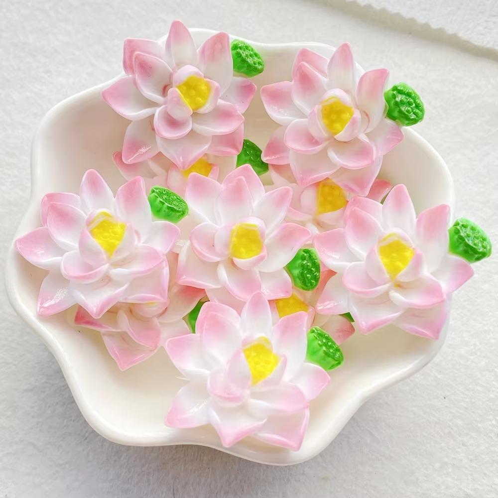 

10 шт. Імітація квітки троянди Смола Квітка лотоса Новий Яскравий Соняшник Для Скрапбукінгу світло-рожевий колір