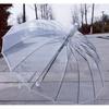 Transparent Umbrella with Waterproof Cover, 16-Bone Automatic Bending Structure, Long Handle, Wind-Resistant, for Retail Sale