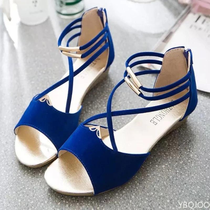 New Summer Sandals 2025 Ladies fashion bags Shoes Solid color minimalist fish mouth shoes Low heel back zipper Women's sandals