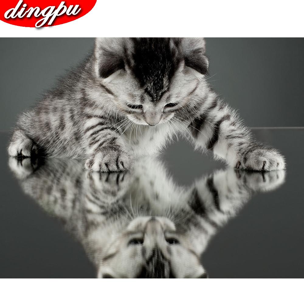 Pictură cu diamant DIY, animale, pătrat complet/rotund, broderie cu diamant, strasuri de pisică, mozaic cu diamant, peisaj de flori, decor acasă