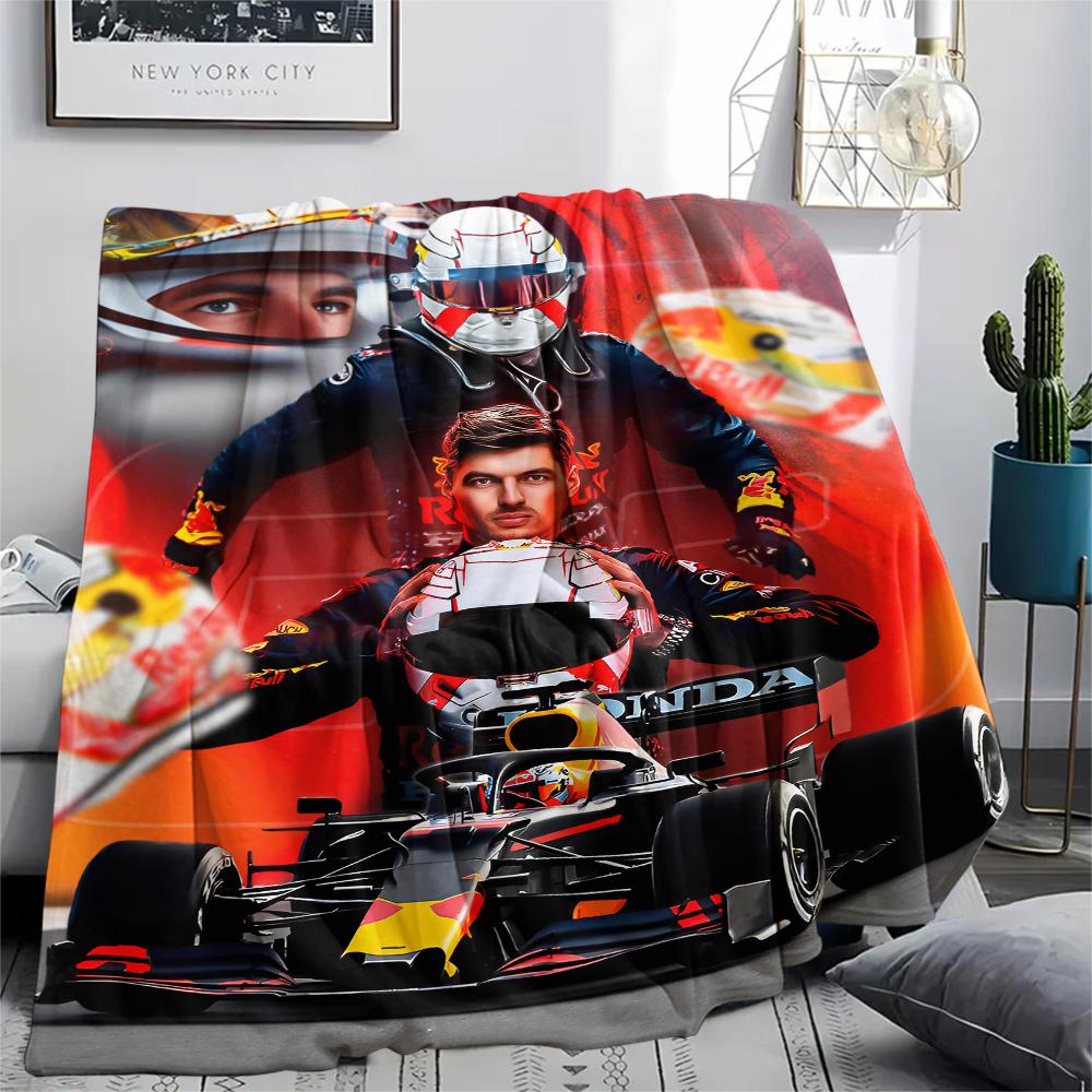 1 pièce Couverture en Flanelle Imprimée Max Verstappen, Haute qualité Toutes Saisons, Décoration d'Intérieur, Chaleur et Confort, Parfaite pour les Cadeaux de Noël