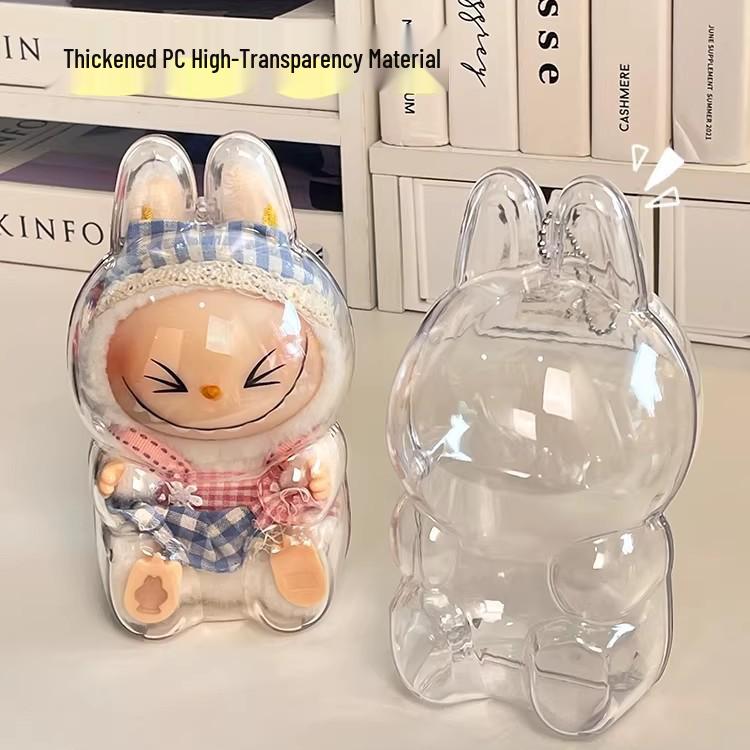 LABUBU Protective Storage Box - Transparent Dustproof Shell for First, Second, Third Generation Sitting Party